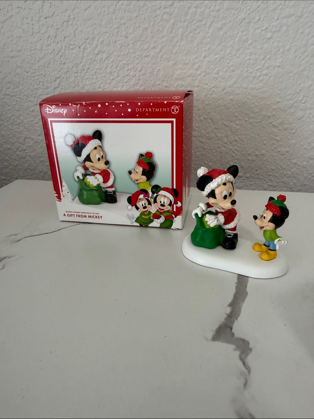 Disney Mickey & Minnie Holiday Figurine Set - Red, Green, White